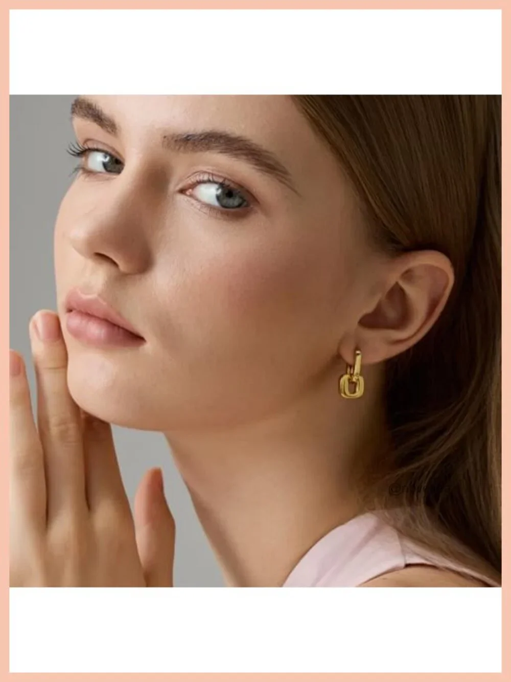 18K Gold Plated Chunky Hoop Earrings for Women Thick Gold Hoops Set